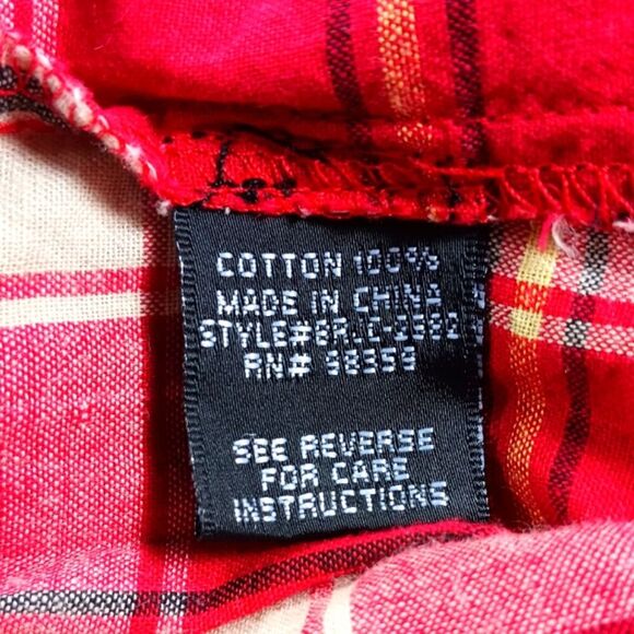 Rhapsody Western Snap Button Long Sleeve Button Down Shirt Red Plaid. Size M/M.. - Picture 8 of 12